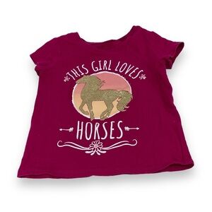 Girl's Love Horses Graphic T-Shirt 2T